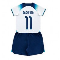 Anglicko Marcus Rashford #11 Domáci Detský futbalový dres MS 2022 Krátky Rukáv (+ trenírky)